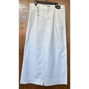 Express White Relaxed Wide Leg Super High Rise Size 14 Short NWT Trouser Style